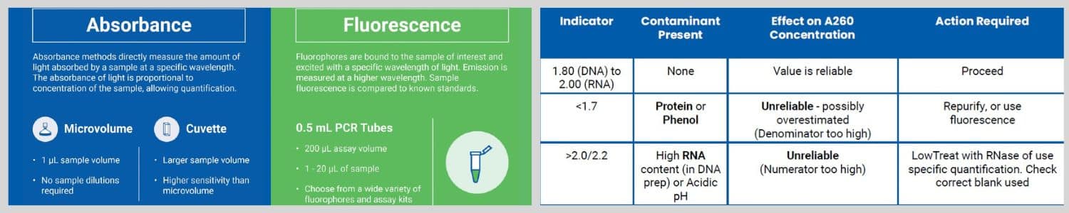 Making Sense of Nucleic Acid and Protein Quantification tables